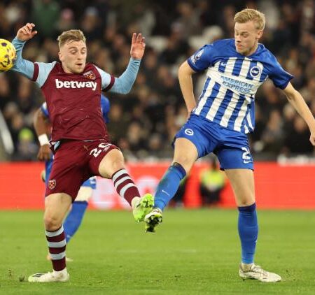 Cầm hòa West Ham, Brighton vượt mặt Man Utd tại Premier League